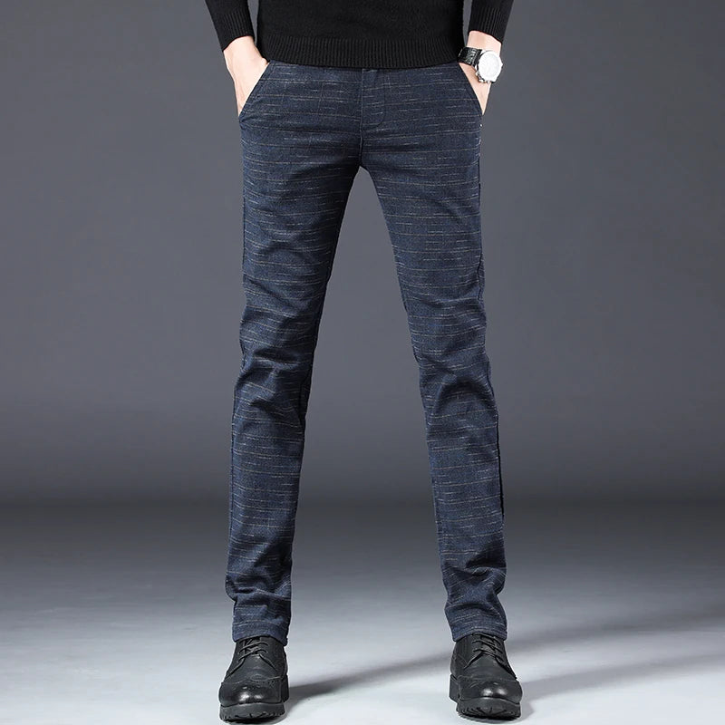 Business Plaid: Slim-Fit Brushed Trouser Business Plaid