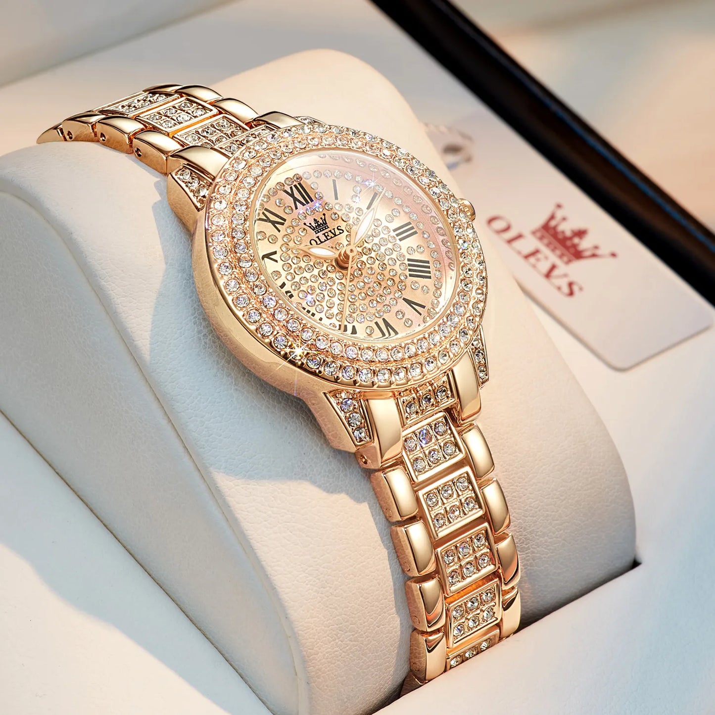 Dazzling Diamond Elegance: Ladies' Quartz Timepiece