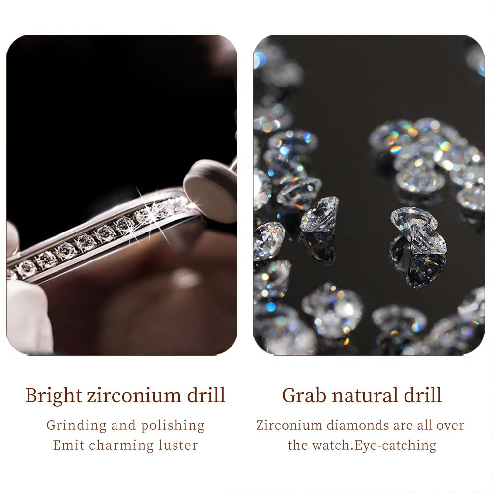 Dazzling Diamond Elegance: Ladies' Quartz Timepiece
