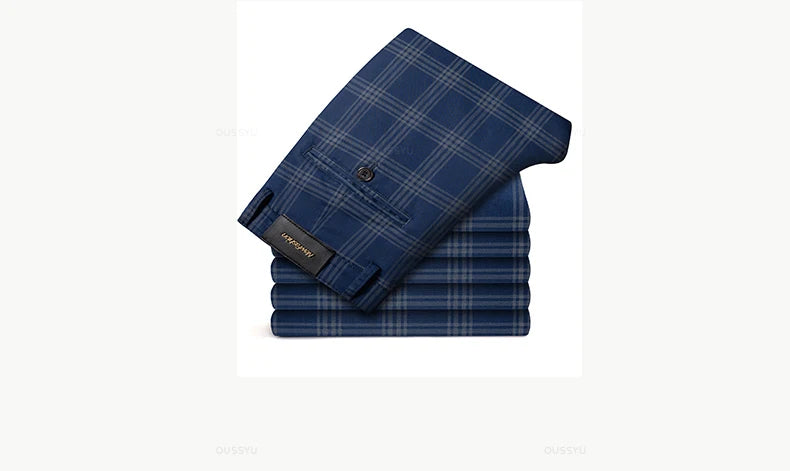 Men's Classic Stripe & Plaid Business Trousers with Elegance & Style