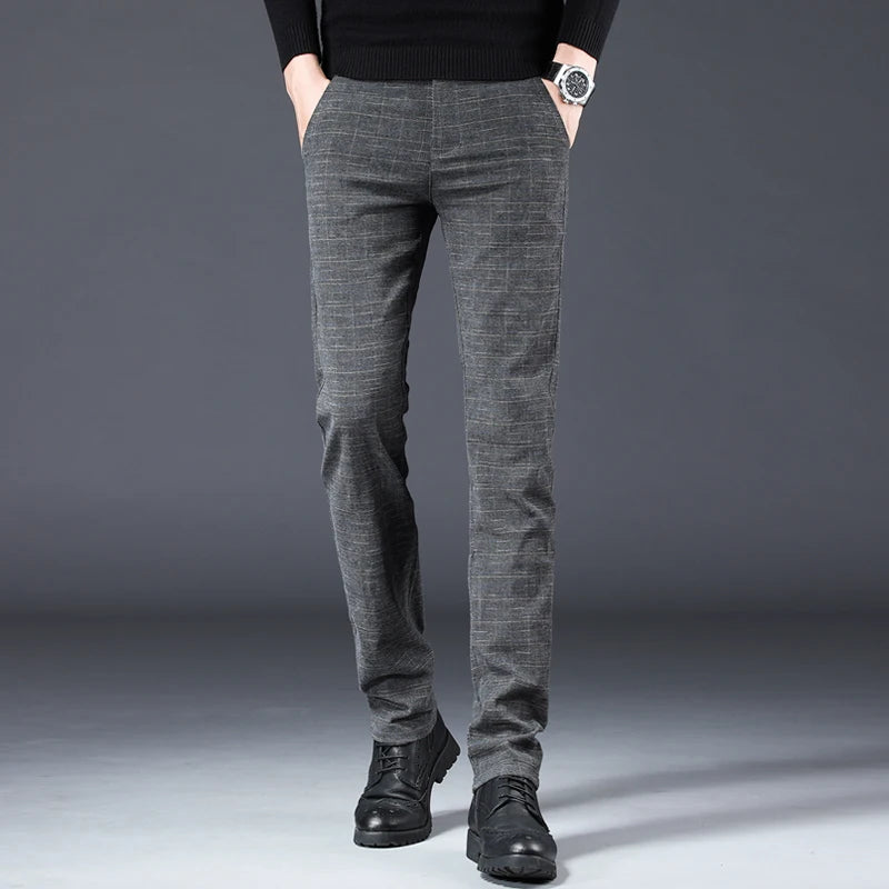 Business Plaid: Slim-Fit Brushed Trouser Business Plaid