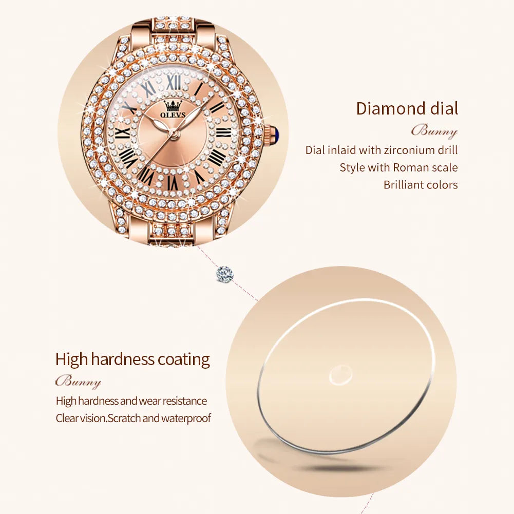 Dazzling Diamond Elegance: Ladies' Quartz Timepiece