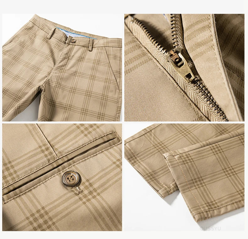 Men's Classic Stripe & Plaid Business Trousers with Elegance & Style