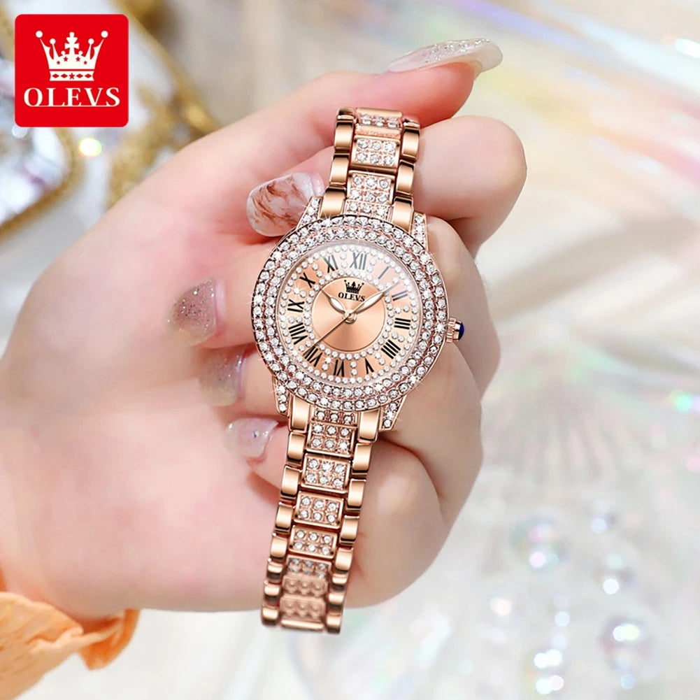 Dazzling Diamond Elegance: Ladies' Quartz Timepiece