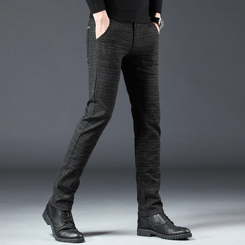 Business Plaid: Slim-Fit Brushed Trouser Business Plaid
