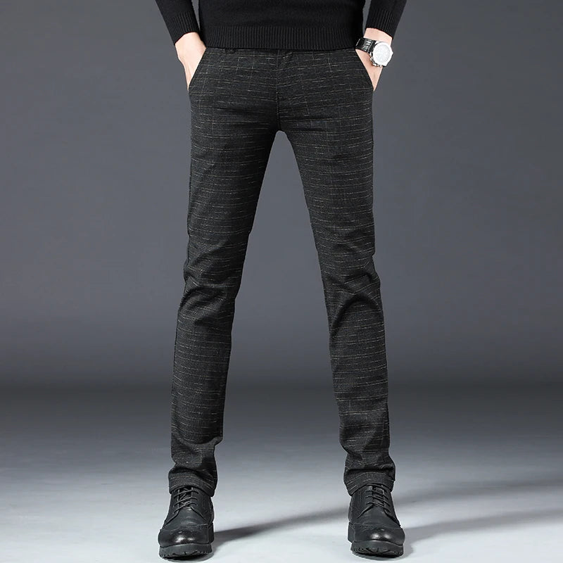 Business Plaid: Slim-Fit Brushed Trouser Business Plaid